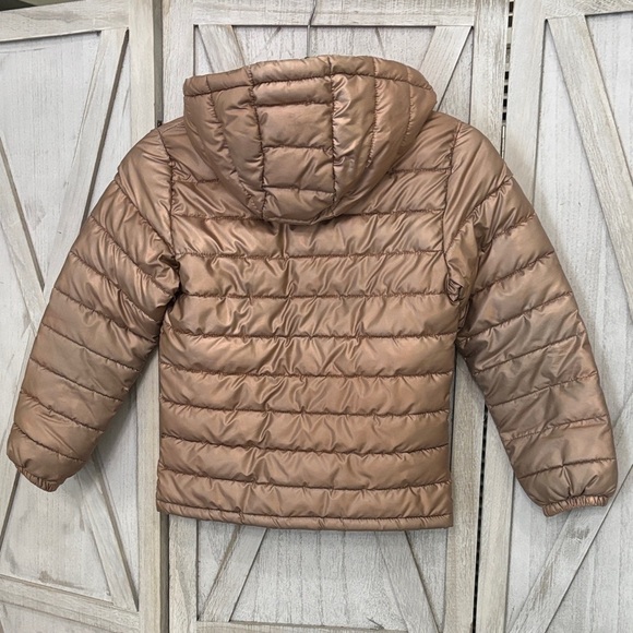 Kids Rose Gold Puffer Jacket with Pink Lining - Picture 5 of 7
